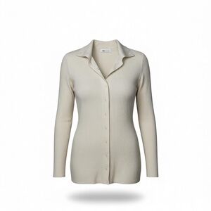 THAKOON 100% Merino Wool Button-Up Turtleneck Top – Size M – NWT